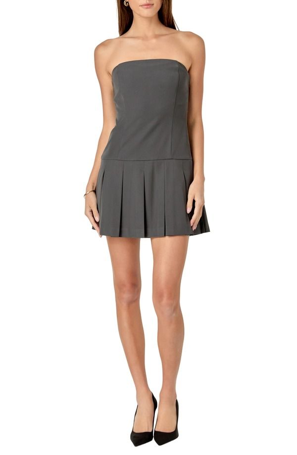 エンドレスローズ レディース トップス ワンピース プリーツ ミニ ストラップレス Endless Rose Pleated Strapless Drop Waist Minidress CHARCO 19,236円