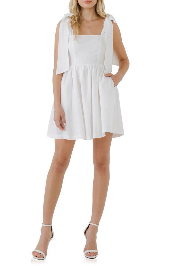 エンドレスローズ レディース トップス ワンピース Endless Rose Bow Strap Sundress WHITE ホワイト