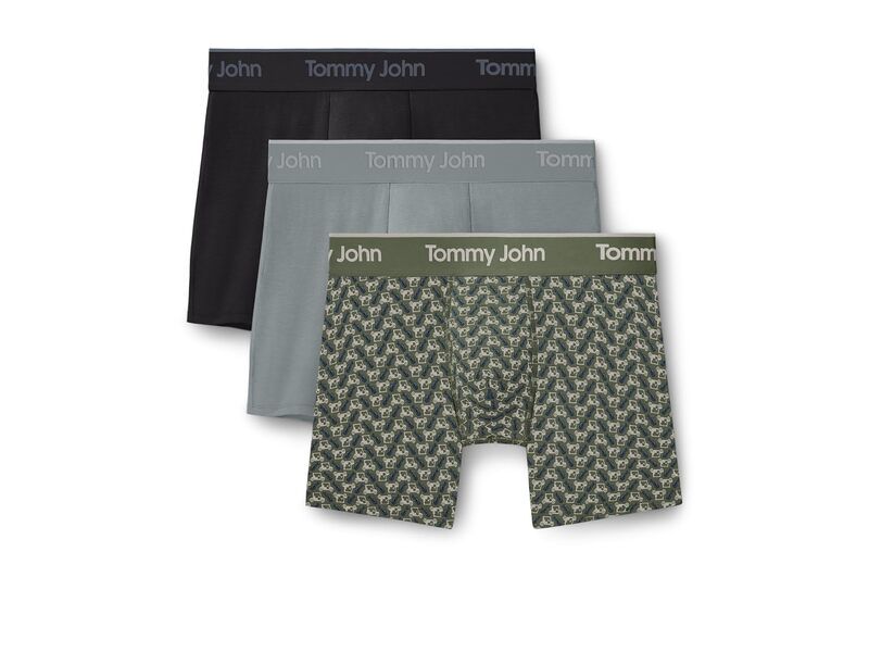 トミージョン メンズ アンダーウェア ボクサーパンツ Tommy John Second Skin Modal 6 Boxer Brief 3Pack BlackMonument ブラック 10,991円