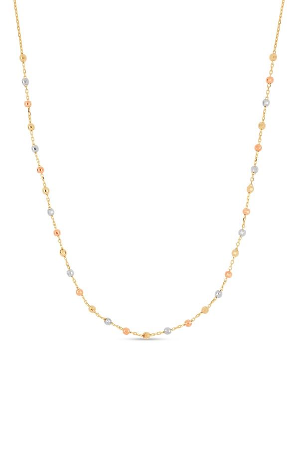 ボニー レヴィ レディース アクセサリー ネックレス・チョーカー レース Bony Levy 14K Gold TriTone Beaded Station Chainecklace 14K WHIT