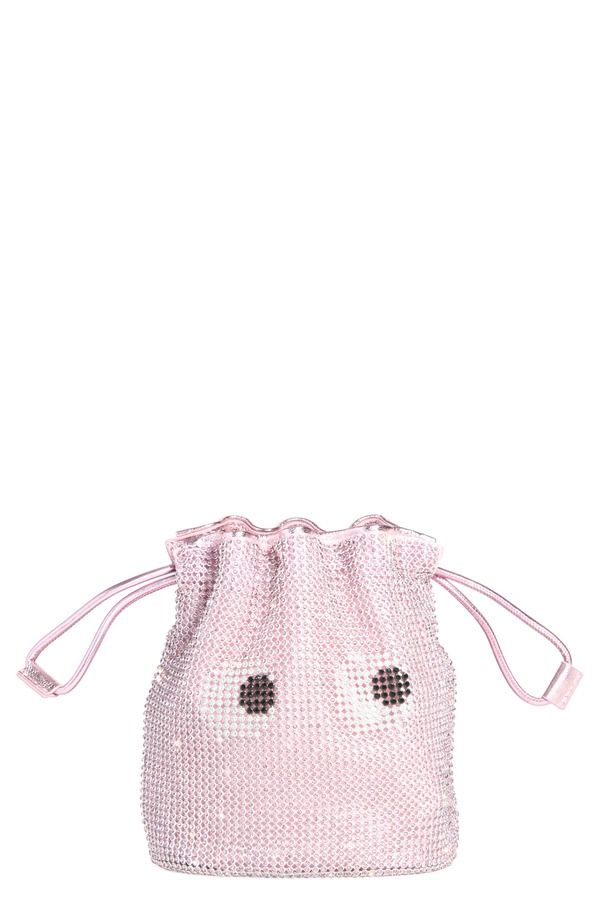 アニヤハインドマーチ レディース バッグ メッシュ Anya Hindmarch Eyes Crystal Mesh Drawstring Pouch PINK ピンク