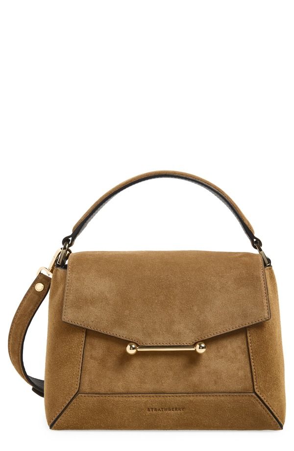 ストラスベリー レディース バッグ スエード Strathberry Mosaic Suede Top Handle Bag TOFFEE ESPRESSO