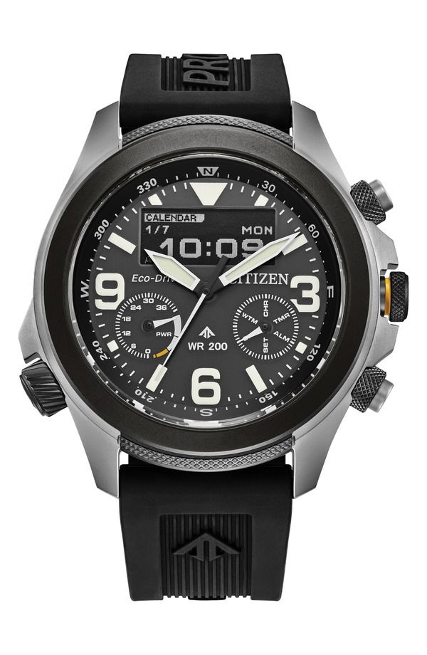 シチズン メンズ アクセサリー 腕時計 Citizen Promaster Land EcoDrive Rubber Strap Watch 439mm BLACK ブラック