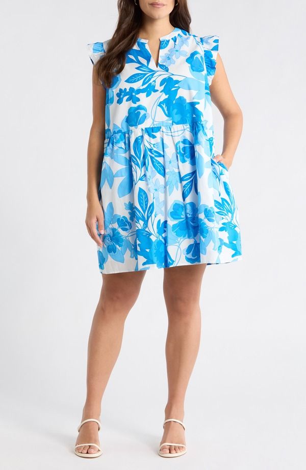 シュガーリップス レディース トップス ワンピース フラワー柄 プラスサイズ フリル ミニ フラワー SUGARLIPS Darien Floral Kass Ruffle Minidress Plu 21,075円