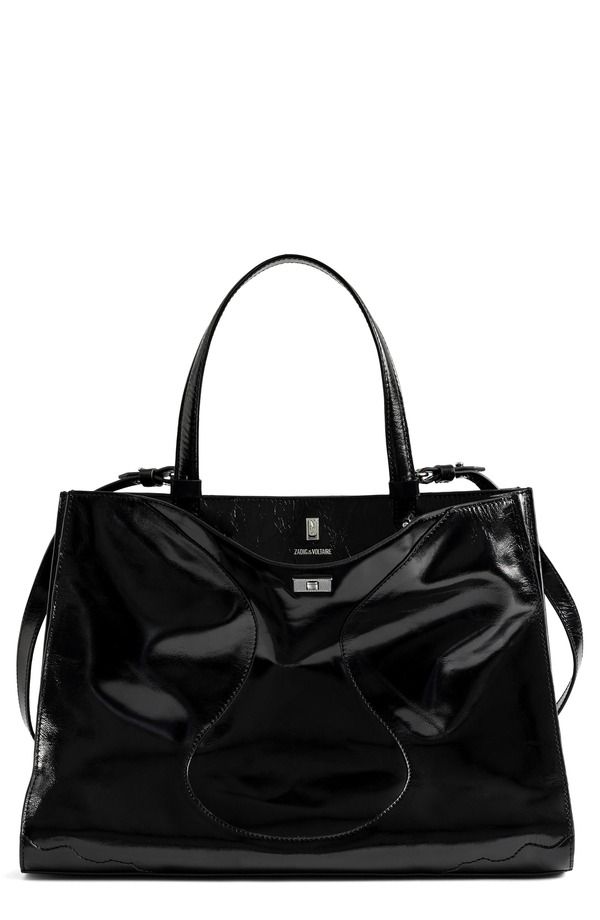 ザディグ エ ヴォルテール レディース バッグ レザー Zadig Voltaire Jack Patent Leather Shoulder Bag BLACK ブラック