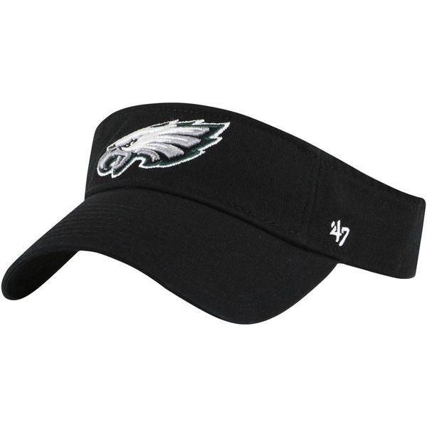フォーティーセブン メンズ アクセサリー 帽子 Mens 47 Black Philadelphia Eagles Clean Up Visor Black ブラック