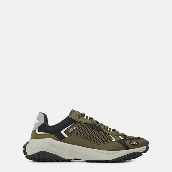 フューゴ メンズ シューズ スニーカー Hugo Mens Cyrus LowTop Trainers Open Green グリーン