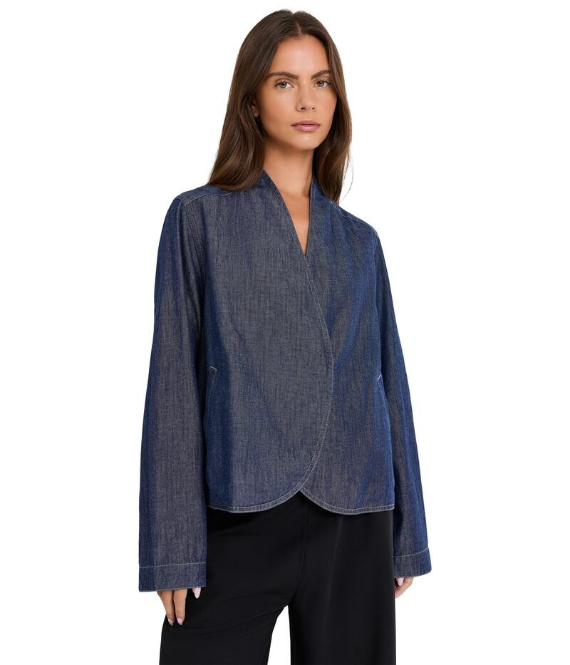エイリーンフィッシャー レディース アウター コート コットン デニム ジャケット Eileen Fisher Lightweight Organicotton Denim Curved Front 44,720円