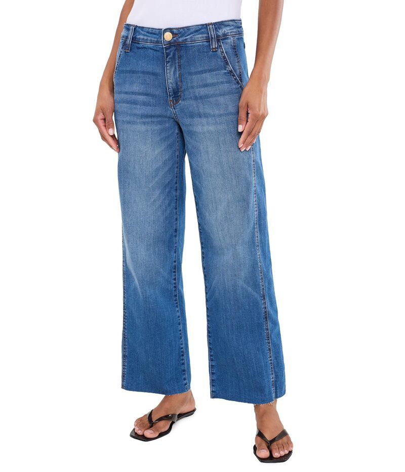 カットフロムザクロス レディース ボトムス デニムパンツ ワイドレッグ Kut From The Kloth Charlotte HighRise Wide Leg With Raw Hem Arti