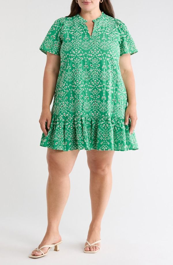 シュガーリップス レディース トップス ワンピース フラワー柄 プラスサイズ ミニ フラワー SUGARLIPS Viridiana Floral Eyelet Minidress Plus KELL 21,520円