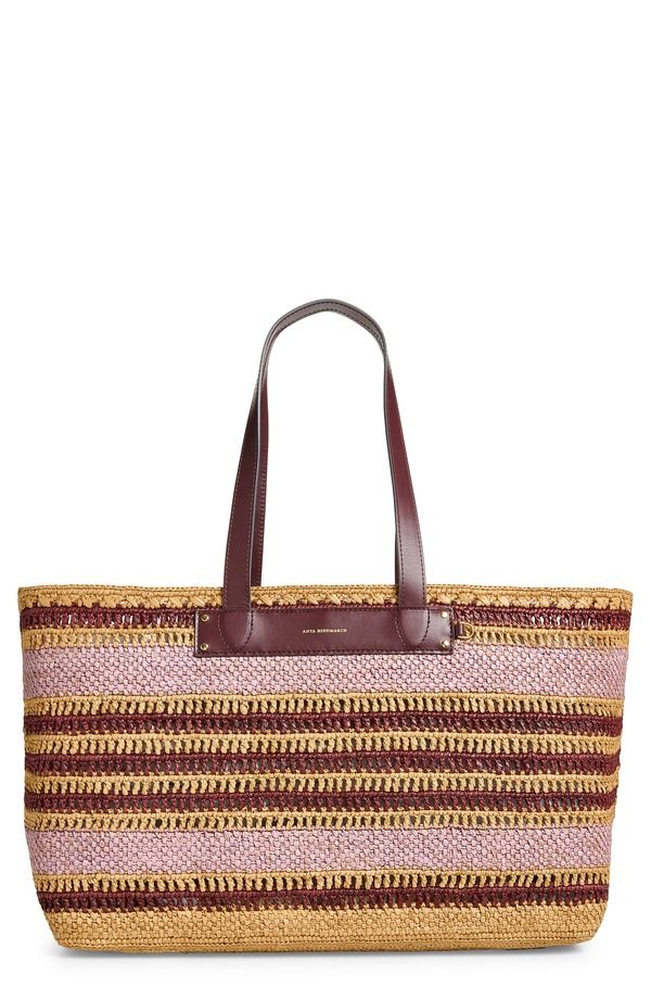 アニヤハインドマーチ レディース バッグ Anya Hindmarch Stripe Raffia EastWestote IRIS ストライプ