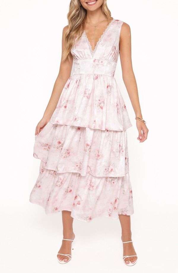 ペタルアンドパップ レディース トップス ワンピース ティアード フリル ノースリーブ マキシ Petal Pup Natasha Sleeveless Tie red Ruffle Maxi Dre