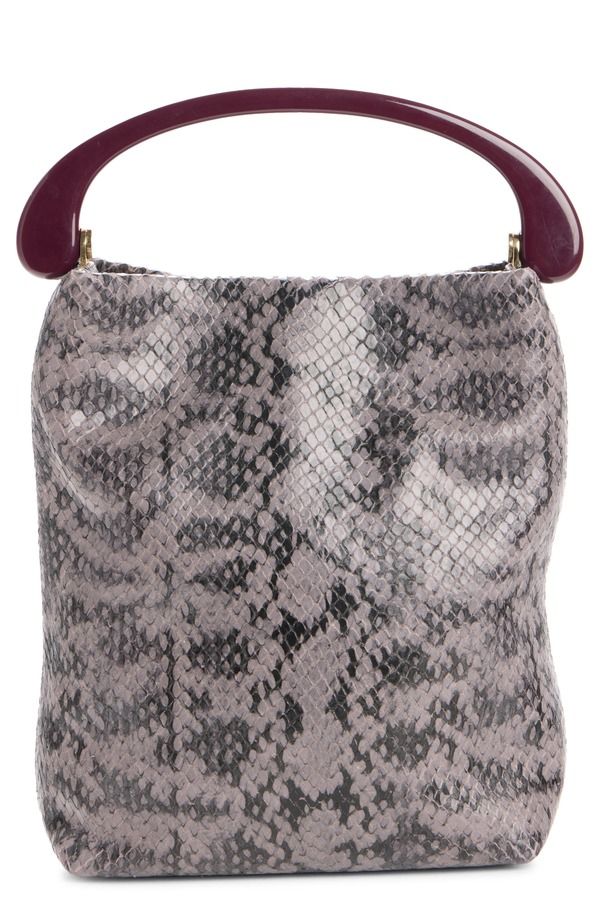 ドリス・ヴァン・ノッテン レディース バッグ プリント レザー Dries Vanoten Micro Snakeskin Print Leather Handbag TAUPE 811 トープ