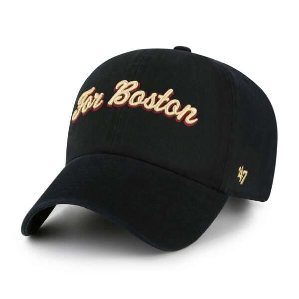 フォーティーセブン メンズ アクセサリー 帽子 Mens 47 Black Boston Collegeagles Clean Up Adjustable Hat Black ブラック