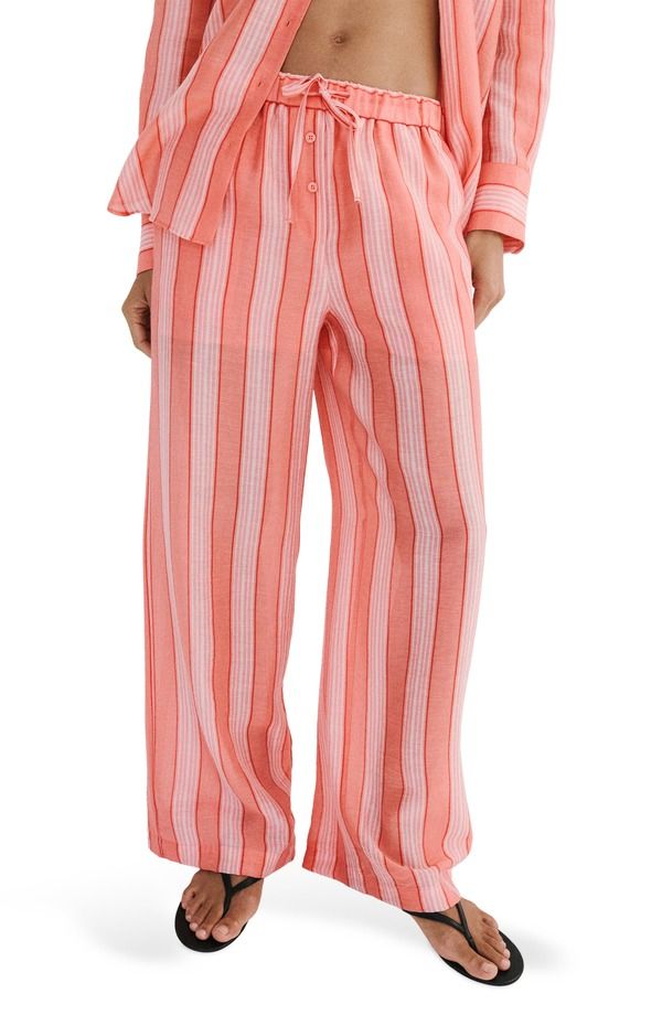 マンゴ レディース ボトムス レギンス パンツ MANGO Straight Fit Stripe Pants ORANGE オレンジ 20,986円