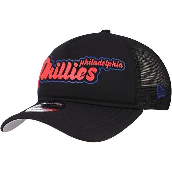 ニューエラ メンズ アクセサリー 帽子 Mens New Era Black Philadelphia Phillies Retro Bold AFrame Trucker 9FORTY Adjust 8,736円