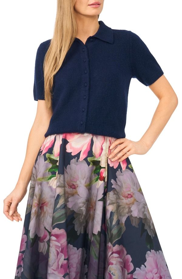 テッドベーカー レディース アウター ニット・セーター ポロシャツ Ted Baker Short Sleeve Polo Sweater INDIGO NIGHT インディゴ