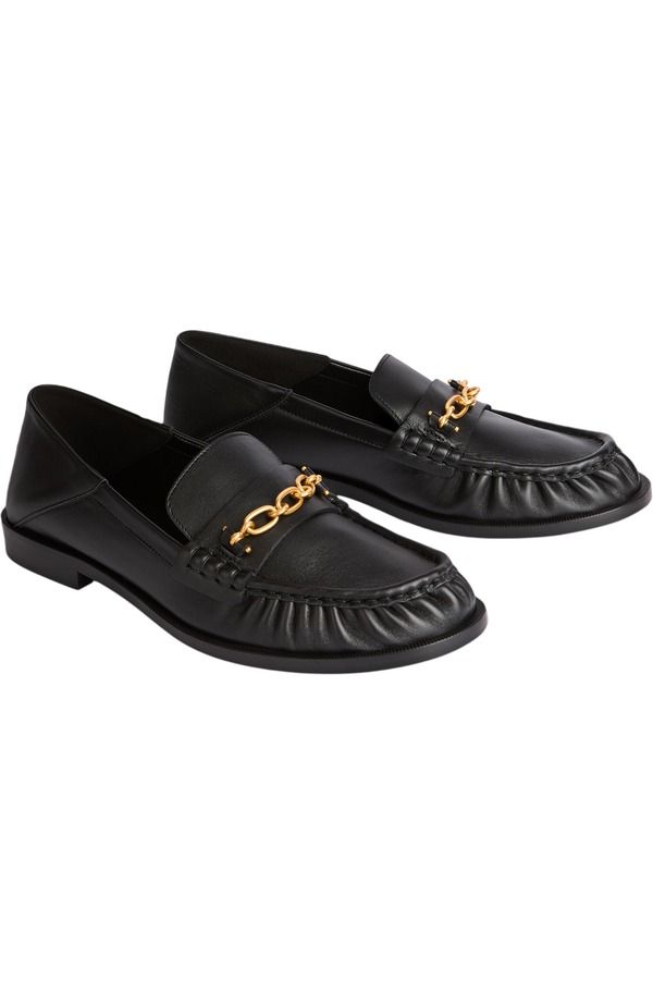 バルマン メンズ シューズ スリッポン・ローファー レザー Balmain Sync smooth leather loafers Men black ブラックスリッポン