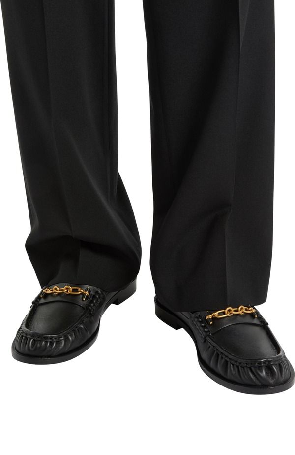 バルマン メンズ シューズ スリッポン・ローファー レザー Balmain Sync smooth leather loafers Men black ブラック