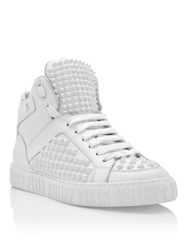 フィリッププレイン レディース シューズ スニーカー PHILIPPLEIN MidTop Sneakers Luxe Unisex Unisex white ホワイト