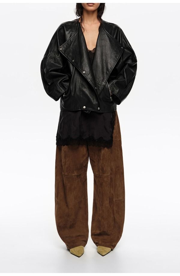 ビンバイローラ レディース アウター ジャケット・ブルゾン レザー Bimba y Lola Leather DoubleBreasted Jacket BLACK ブラック