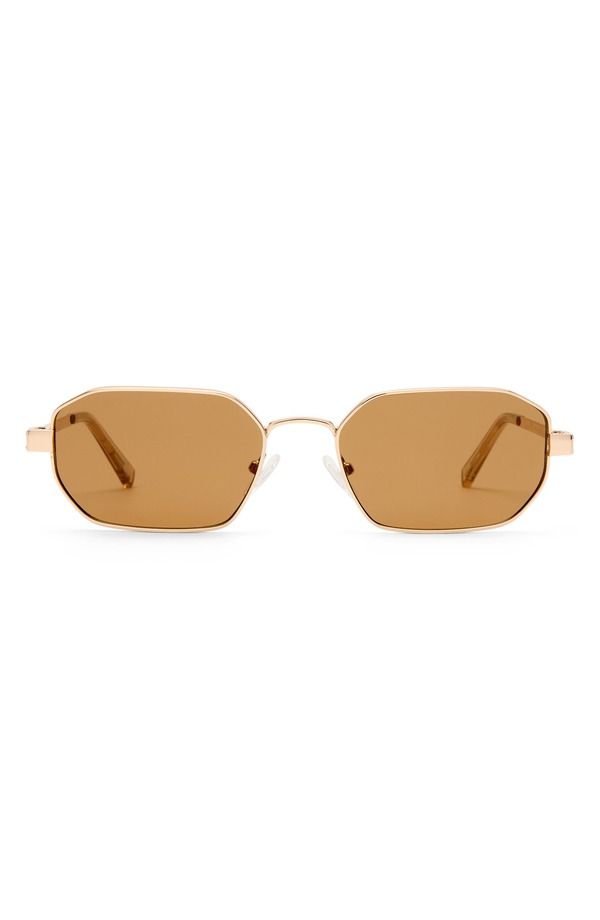 ルスペックス レディース アクセサリー サングラス・アイウェア Le Specs Mythic 57mm Square Sunglasses GOLD LIGHT BROWN MONO ブラウン