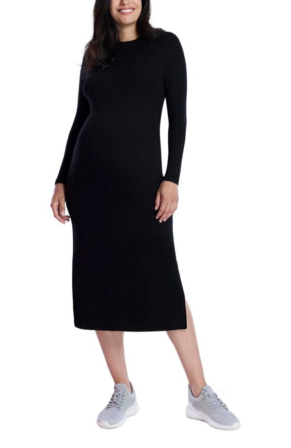 マザーフッドマタニティー レディース トップス ワンピース リブニット クルーネック ニット MOTHERHOOD MATERNITY Crew Neck Rib Knit Long Sleeve C