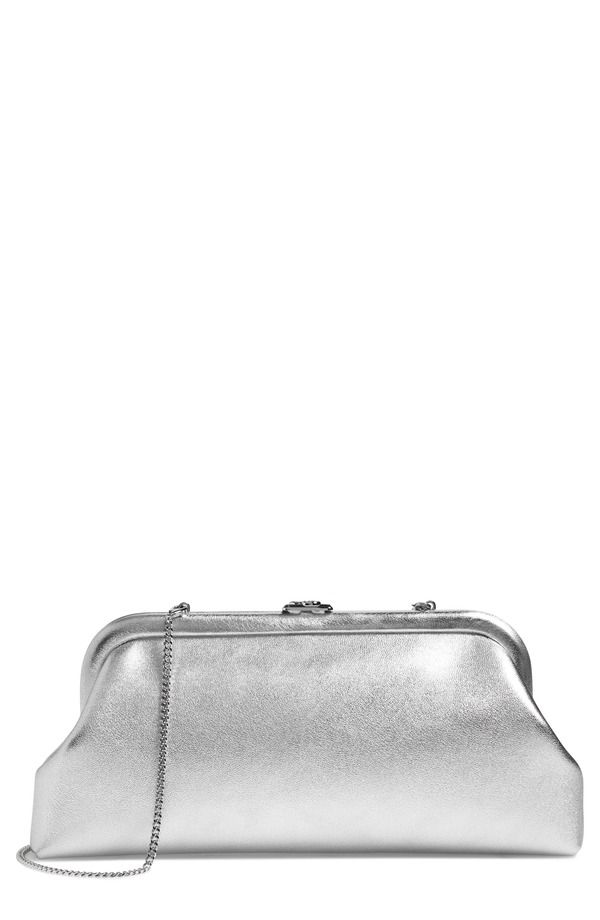 ジミーチュー レディース バッグ トール レザー Jimmy Choo Skylar Metallic Leather Clutch SILVER シルバー 197,900円
