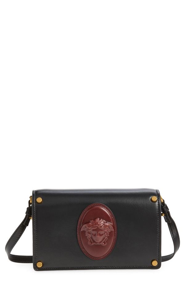 ヴェルサーチ レディース バッグ レザー Versace Leather Crossbody Bag BLACK ROSEWOOD GOLD ブラック 202,400円