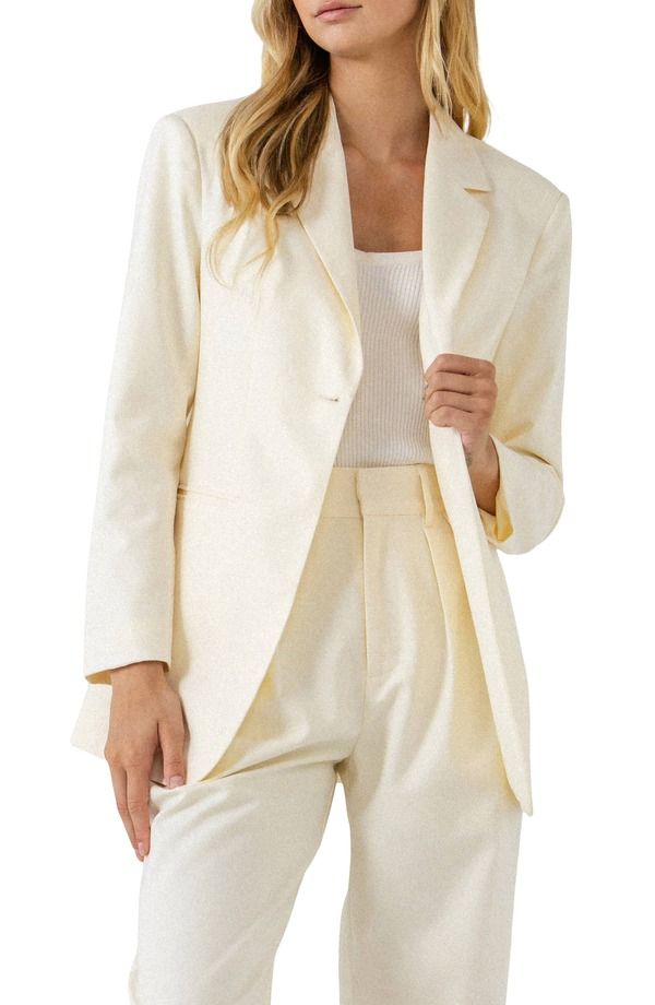 エンドレスローズ レディース アウター ジャケット・ブルゾン ブレザー Endless Rose Oversize Single Breasted Blazer IVORY アイボリー