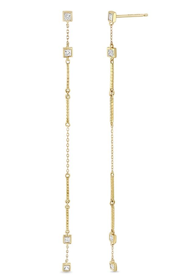 ボニー レヴィ レディース アクセサリー ピアス・イヤリング Bony Levy 18K Gold Monaco Diamond Linear Drop Earrings Online Trunk S
