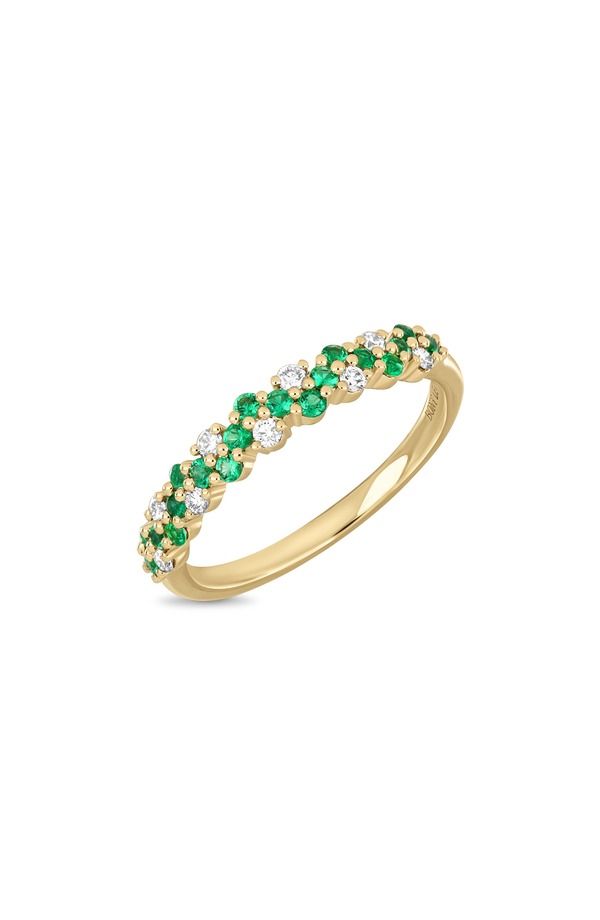 ボニー レヴィ レディース アクセサリー 指輪 Bony Levy 18K Gold El Mar Gemstone Diamond Band Ring Online Trunk Show 18K Y