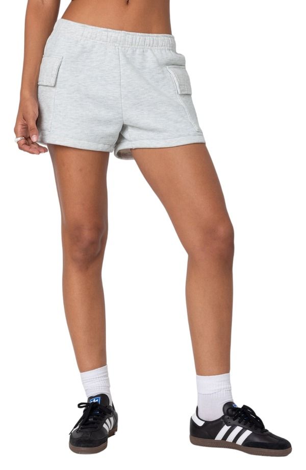 アディクテッド レディース ボトムス ハーフパンツ・ショーツ ショートパンツ EDIKTED Garnet Cargo Sweat Shorts LIGHTGRAY グレー