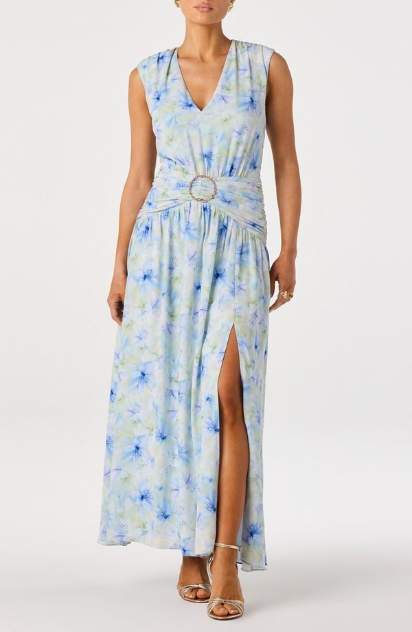 アストール レディース トップス ワンピース マキシ ASTR the Label Kianna Maxi Dress BLUE FLORAL ブルー 23,532円