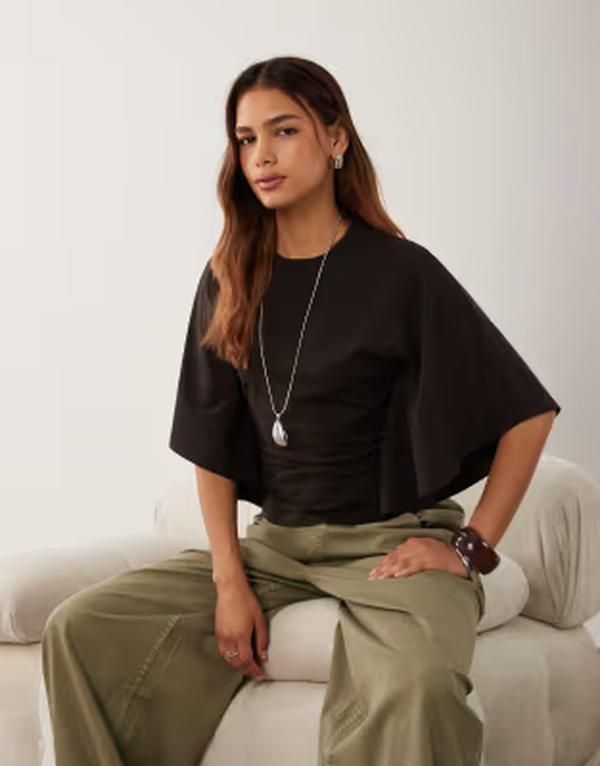 エイソス レディース トップス Tシャツ ASOS DESIGN short sleeve top Chocolate チョコレート