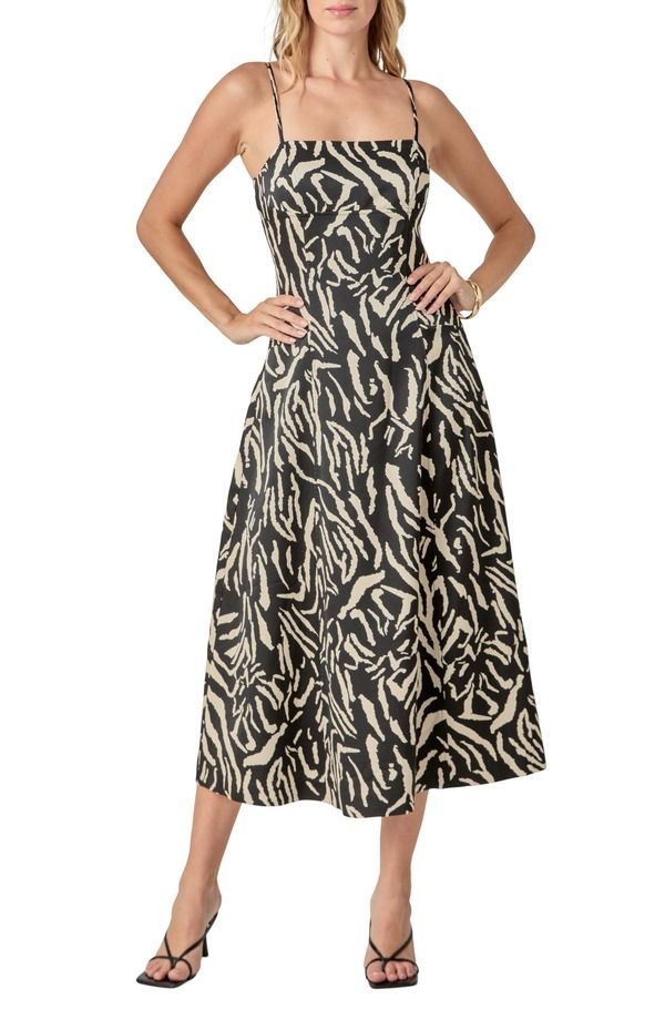 エンドレスローズ レディース トップス ワンピース A ライン アニマル柄 プリント ミディ Endless Rose Animal Print ALine Midi Dress ANIMAL PRI