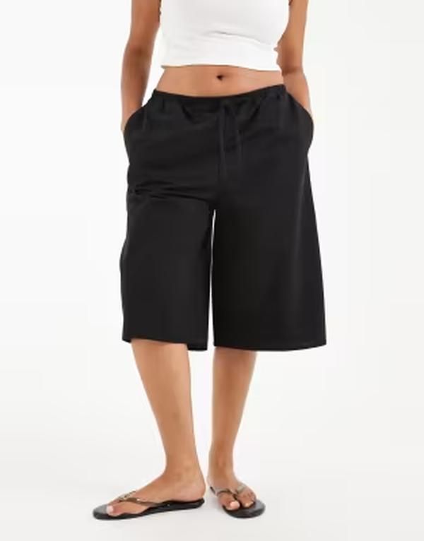 エイソス レディース ボトムス ハーフパンツ・ショーツ ショートパンツ リネン ASOS Curve ASOS DESIGN Curve longline bermuda shorts linen l 14,230円