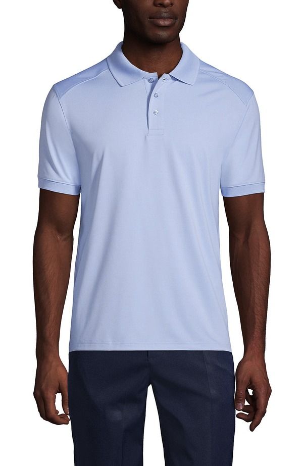 ランズエンド メンズ トップス ポロシャツ Lands End School Uniform Young Short Sleeve Rapidry Polo Shirt Blue ブルー