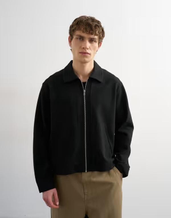 トップマン メンズ アウター パーカー・スウェット ジャージー ジャケット Topman premium boxy fit jersey jacket Black ブラック 19,965円