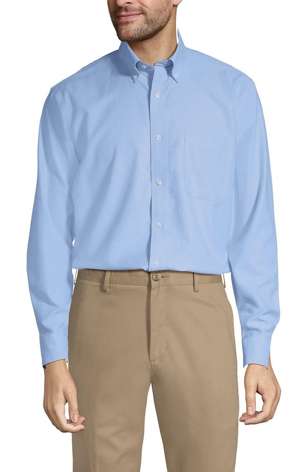 ランズエンド メンズ トップス シャツ オックスフォード コットン Lands End Tailored Fit No Iron Solid Supima Cotton Oxfordresshirt 18,886円