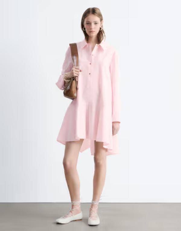 アンドアザーストーリーズ レディース トップス ワンピース ポロシャツ ミニ コットン Other Stories pure cotton poplin polo mini dress PINK ピン 28,470円
