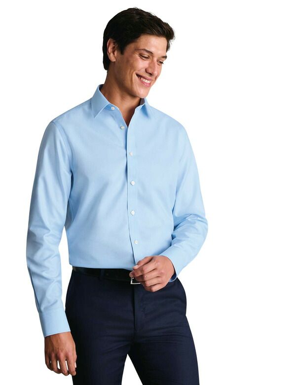 チャールズティリット メンズ トップス シャツ Charles Tyrwhitt NonIron Twill Point Collar Shirt Sky Blue ブルー