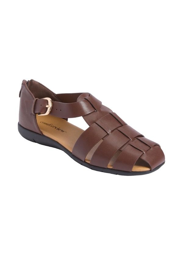 コンフォートビュー レディース シューズ ヒール Comfortview The Cooper Fisherman Flat Dark Brown ブラウン