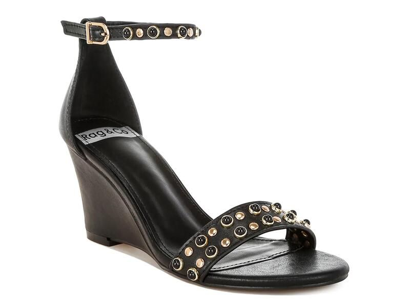 ラグアンドコー レディース シューズ サンダル Rag CoNidara Wedge Sandal Black ブラック 15,600円