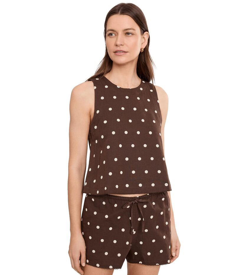 ビーチライオット レディース トップス シャツ ノースリーブ Beach Riot Dollie Sleeveless Top Brown Polka Dot ブラウン 20,705円
