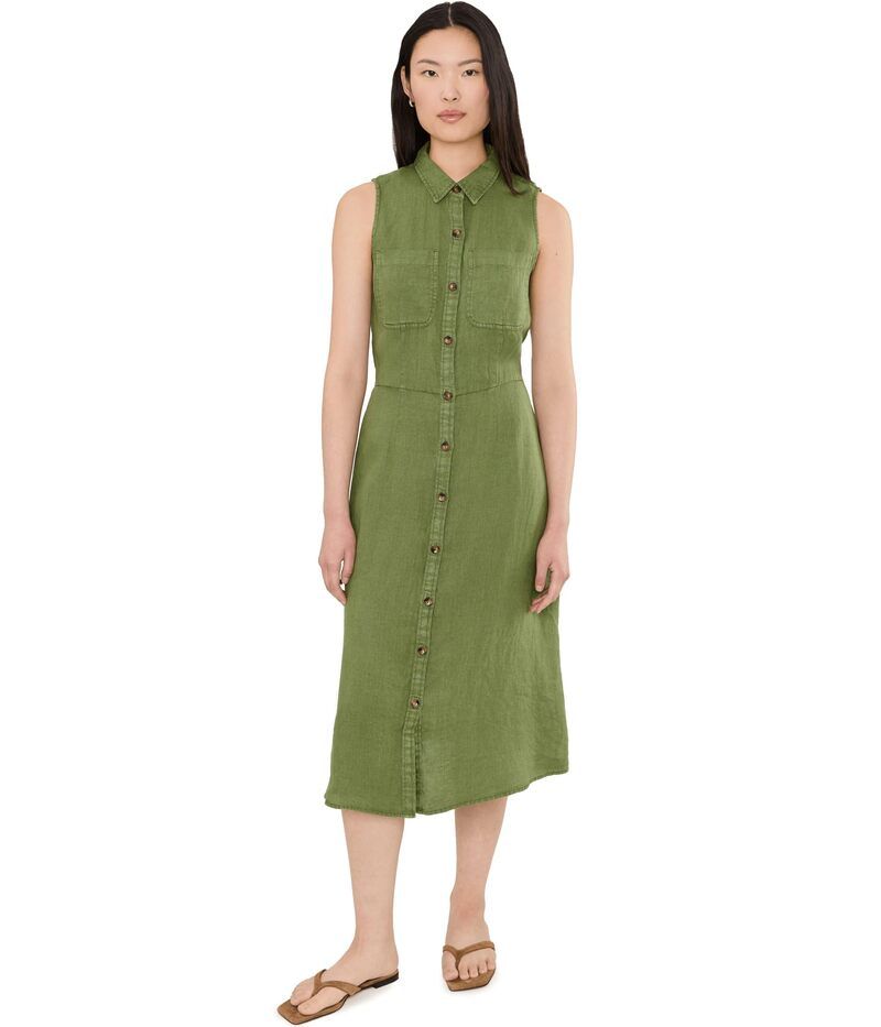 カットフロムザクロス レディース トップス ワンピース ダウン リネン KUT from the Kloth Bowie ButtonDown Linen Dress Olive オリーブ
