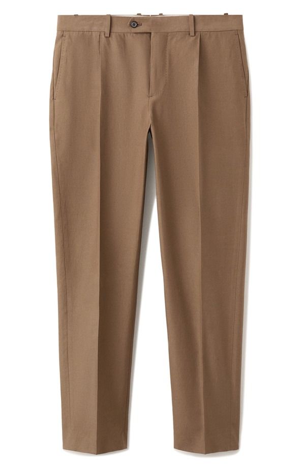 マンゴ メンズ ボトムス カジュアルパンツ スリムフィット MANGO Slim Fit Suit Pants TOBACCO BROWN ブラウン