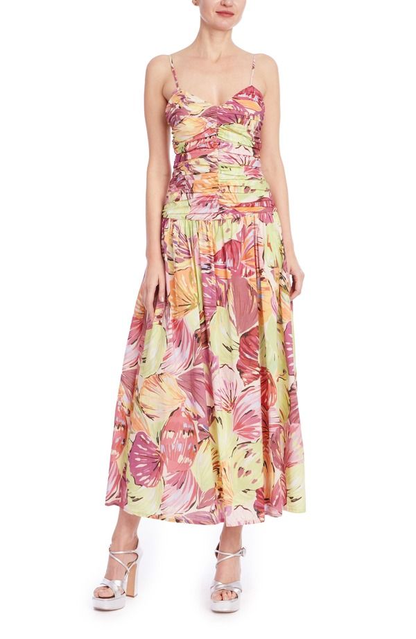 ジュウェルダグレイミシュカ レディース トップス ワンピース フラワー柄 プリント ミディ フラワー Jewel Badgley Mischka Floral Print Midi Dress PIN