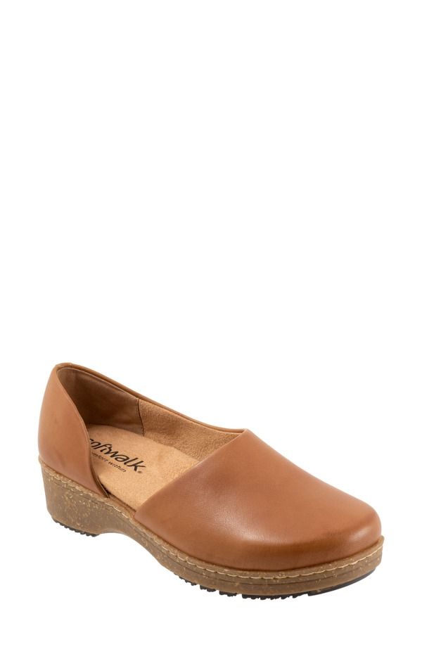 ソフトウォーク レディース シューズ サンダル SoftWalk Addie Half dOrsay Clog Women COGNAC