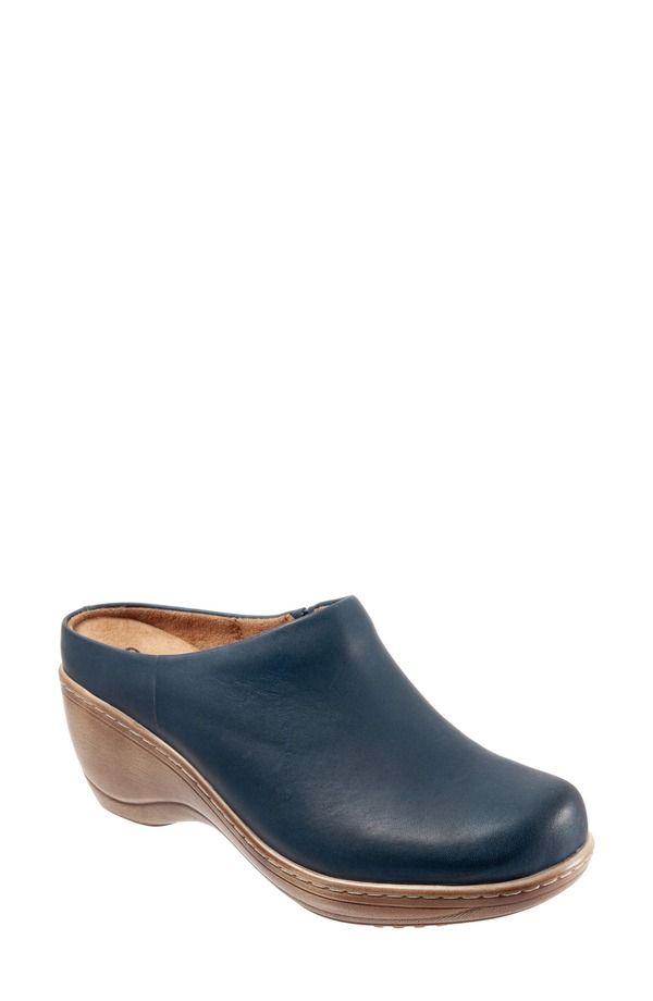 ソフトウォーク レディース シューズ サンダル SoftWalk Madison Clog Women NAVY LEATHER ネイビー